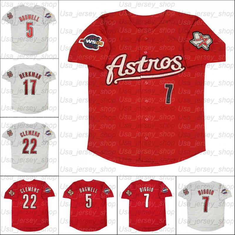 Retro Houston Baseball 2005 World Series Home Jersey 5 Jeff Bagwell 7 Craig Biggio 17 Lance Berkman 21 Andy Pettitte 22 Roger Clemens, Grey 5
Retro Houston Baseball 2005 World Series Home Jersey 5 Jeff Bagwell 7 Craig Biggio 17 Lance Berkman 21 Andy Pettitte 22 Roger Clemens, Grey 5