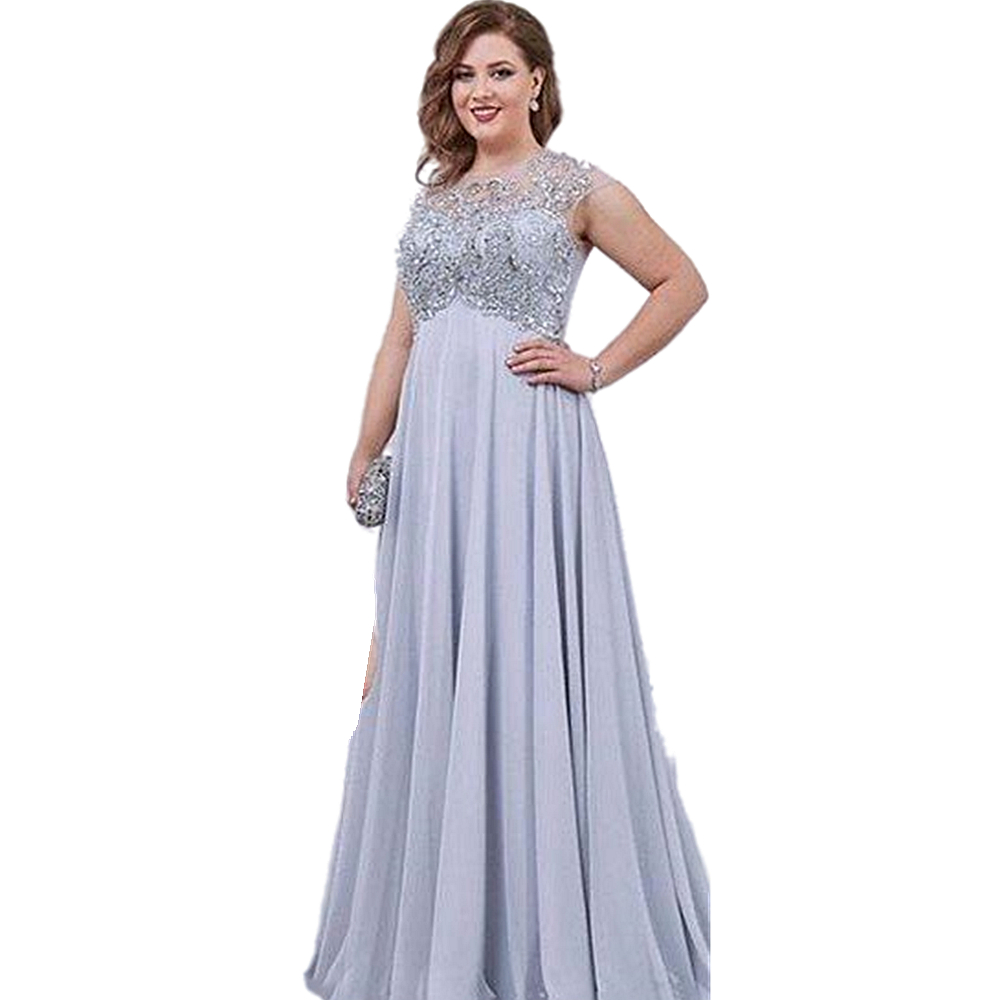 2022 Elegant Beaded Mother Of The Bride Dresses Plus Size A Line Chiffon Wedding Party Gowns Guest Godmother Formal Wear Women Long Prom Evening Dress
