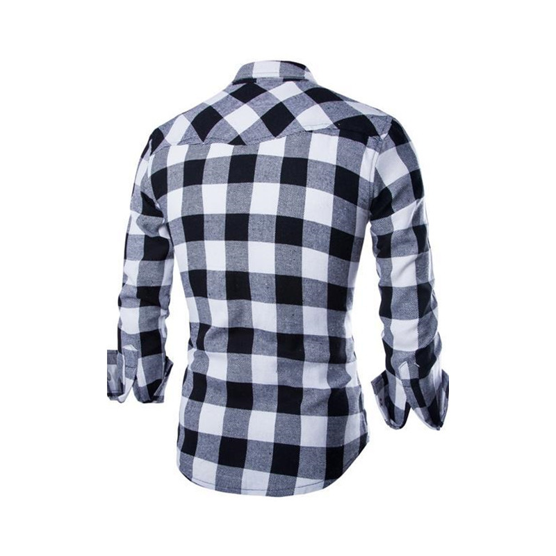 ZOGAA Men's Plaid Shirt Fashion Casual Jewel Button Slim Long Sleeve 220322