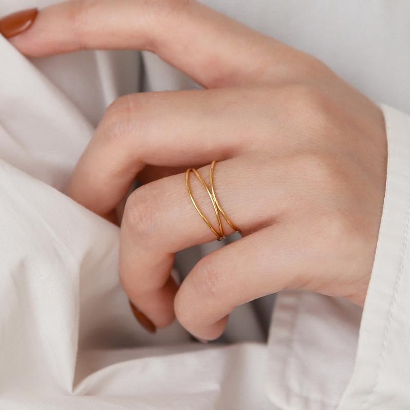 Wedding Rings French Non Fade 316 L Stainless Steel Hollow Out Multi-layer Geometric Line Ring Woman 18 K Gold Plating Finger RingWedding
Wedding Rings French Non Fade 316 L Stainless Steel Hollow Out Multi-layer Geometric Line Ring Woman 18 K Gold Plating Finger RingWedding
