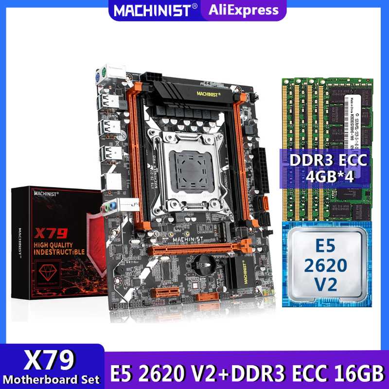 

Motherboards MACHINIST X79 Kit Motherboard LGA 2011 Set With Xeon E5 2620 V2 CPU Processor 16GB(4G*4) DDR3 ECC Memory RAM NVME M.2 X79-Z9-D7