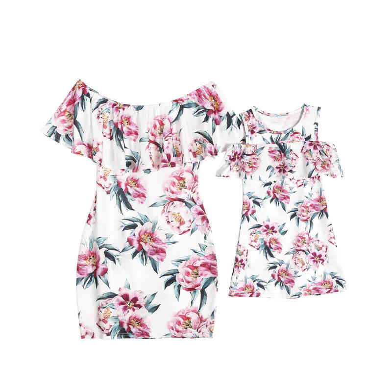 Pudcoco Family Matching Outfits Summer Mother Daughter Women Kids Girl Beach Dress Helen115 W220318