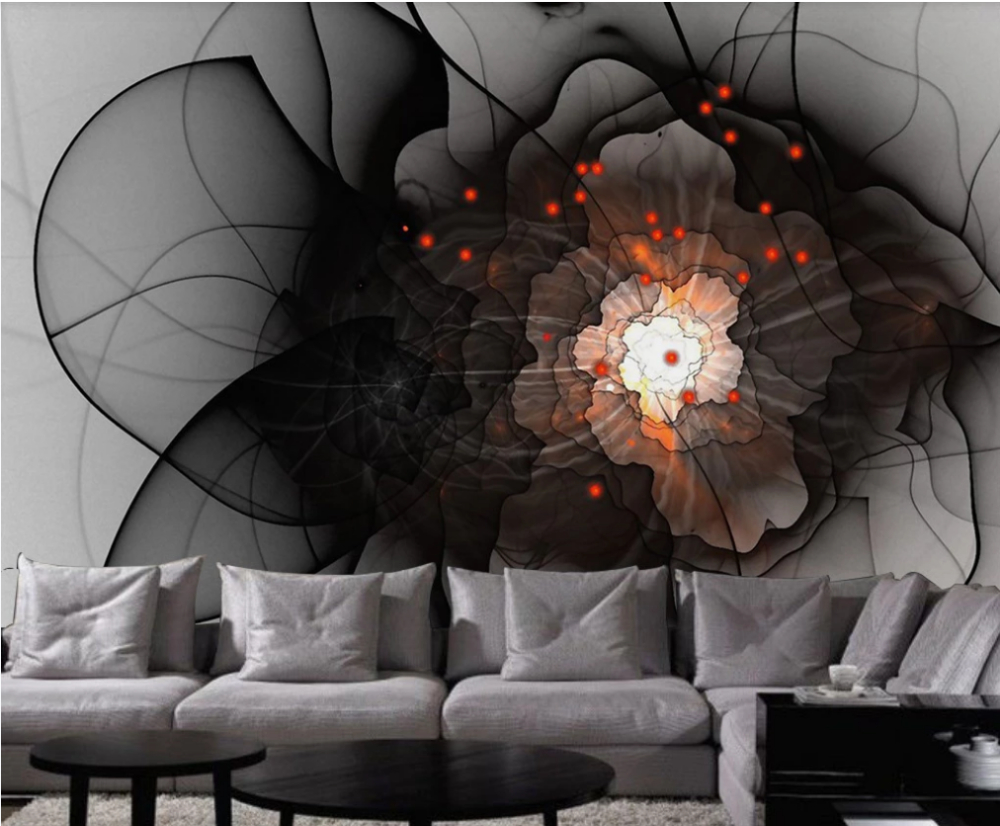 Customized wallpaper new Chinese style abstract peony TV background wall 8D/5D/3D wall covering