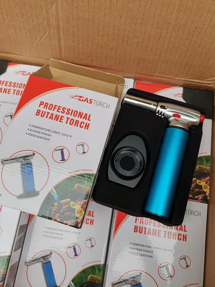 Hot Kitchen 1300C Butane Scorch Torch Welding Jet Flame Lighter Giant Heavy Duty Refillable Micro Culinary Lighters Self-igniting W260202