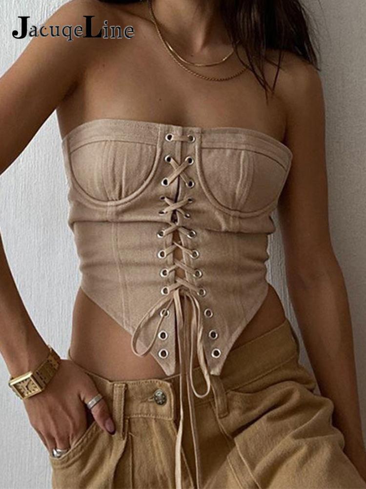 Jacuqeline Y2K Clothes Ruffle Tank Tops Women Button Racerback Fairy Grunge Vest Vintage Crop Harajuku Gothic Preppy Corset 220316