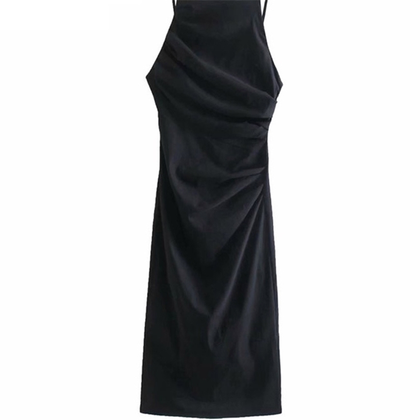 TRAF Women Fashion Pleat Detail Fitted Midi Dress Vintage Backless Zipper Thin Straps Female Dresses Vestidos Mujer 220418, As picture
TRAF Women Fashion Pleat Detail Fitted Midi Dress Vintage Backless Zipper Thin Straps Female Dresses Vestidos Mujer 220418, As picture