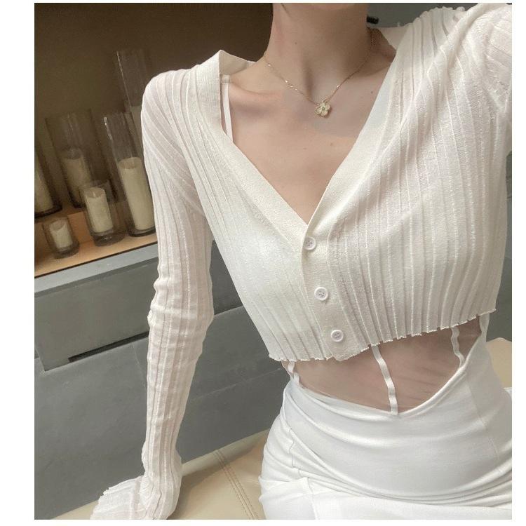 Women's Knits & Tees Knitted Pink Cardigans Women Summer Sunscreen Long Sleeve Cropped Cardigan Korean See Through Tops Fashion SweaterWomen, My-d12-black
Women's Knits & Tees Knitted Pink Cardigans Women Summer Sunscreen Long Sleeve Cropped Cardigan Korean See Through Tops Fashion SweaterWomen, My-d12-black
