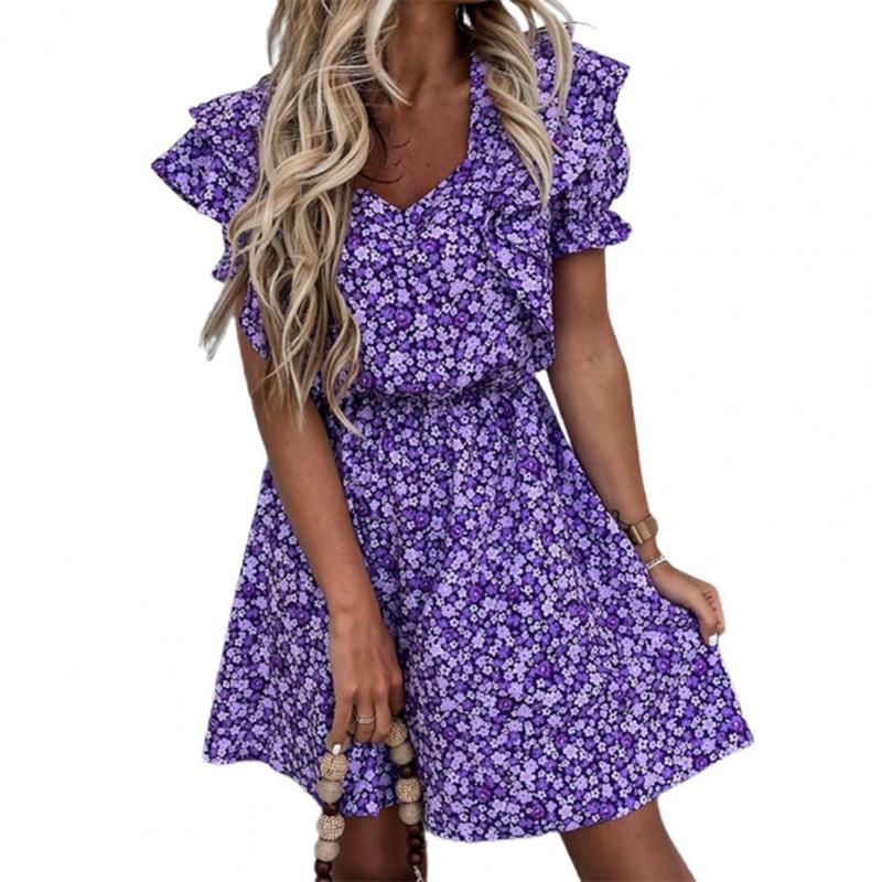 Casual Dresses Summer Women Floral Print Dress High Waist V Neck Puff Sleeve For 2022 Daily Wear Light Purple Vestidos, Dark purple
Casual Dresses Summer Women Floral Print Dress High Waist V Neck Puff Sleeve For 2022 Daily Wear Light Purple Vestidos, Dark purple