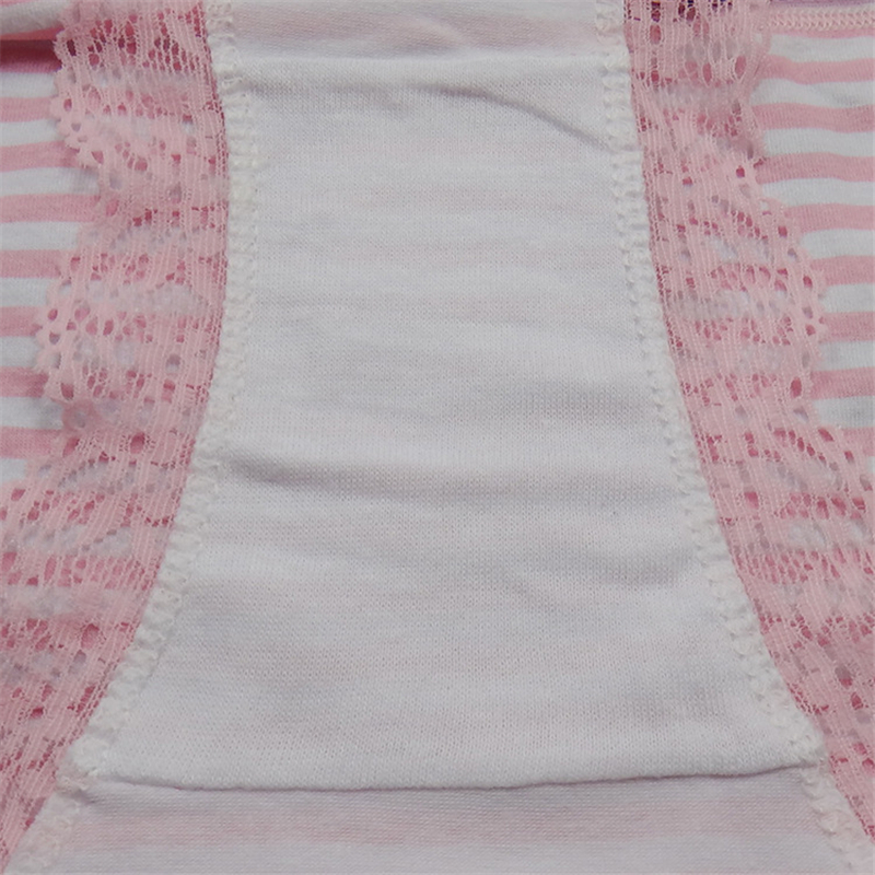 FUNCILAC Women's Underwear Cotton Sexy Lace Panties Striped Briefs Everyday Lingerie Girls Ladies Knickers Size M L XL 5 Pcs/set 220511