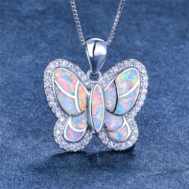 Pendant Necklaces Boho Female Big Butterfly Pendants Cute Lovely White Blue Fire Opal Necklace Silver Color Wedding For WomenPendant
Pendant Necklaces Boho Female Big Butterfly Pendants Cute Lovely White Blue Fire Opal Necklace Silver Color Wedding For WomenPendant