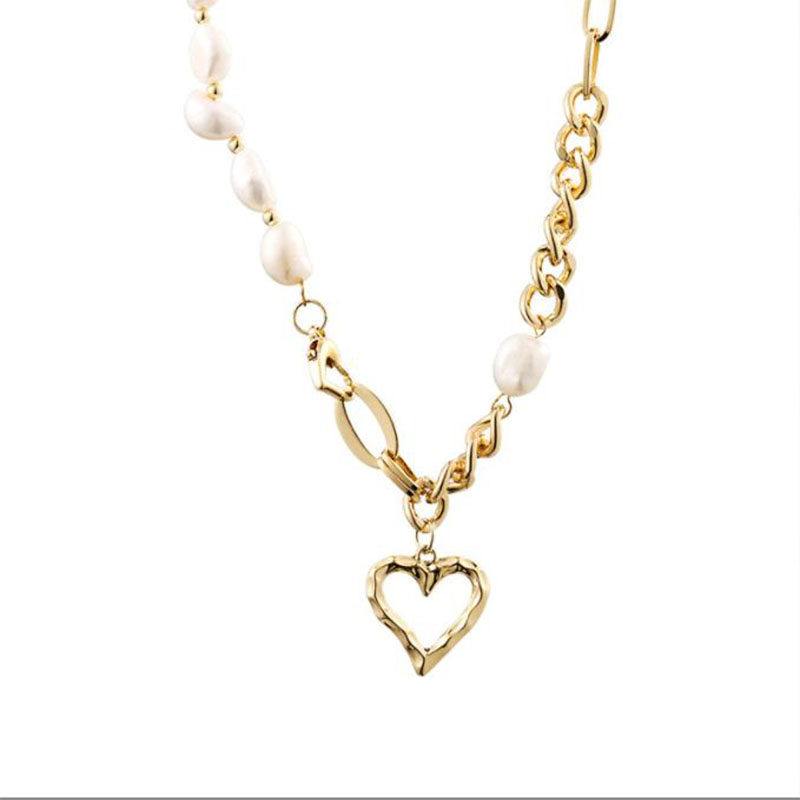 Natural Baroque Pearl Love pendant necklaces Female Stitching Ins Trendy Hip Hop Clavicle Chain Small Design Versatile Necklace
Natural Baroque Pearl Love pendant necklaces Female Stitching Ins Trendy Hip Hop Clavicle Chain Small Design Versatile Necklace