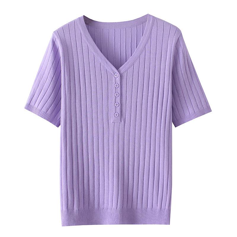 Women's Plus Size T-Shirt For Women Clothes Fashion Ice Silk Knitted Tops Casual Button V-Neck Slim Tee Summer 2022Women's, Black
Women's Plus Size T-Shirt For Women Clothes Fashion Ice Silk Knitted Tops Casual Button V-Neck Slim Tee Summer 2022Women's, Black