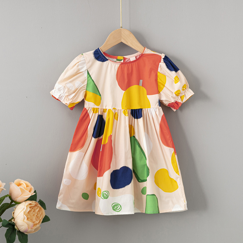 Kids Girls Dresses Summer Colorful Princess Dresses Children Clothing Baby Casual Clothing Vestidos 220707