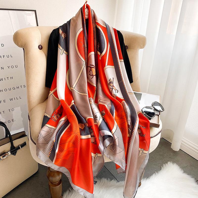 Scarves Brand Designer Silk Scarf Women Horse Print Foulard Bandana Long Shawls Wraps Neck Pashmina Lady Hijab Female Luxury
Scarves Brand Designer Silk Scarf Women Horse Print Foulard Bandana Long Shawls Wraps Neck Pashmina Lady Hijab Female Luxury