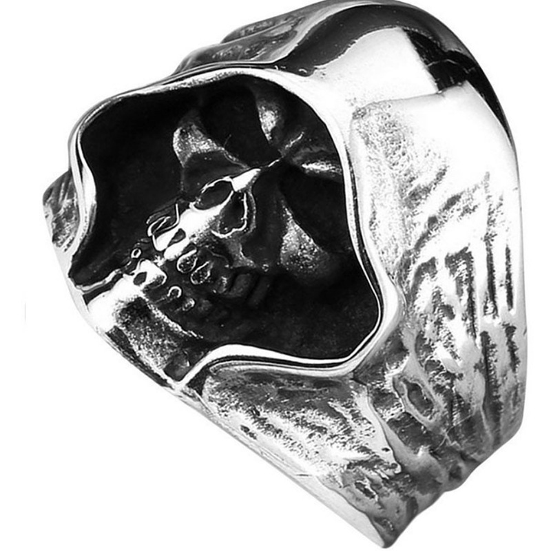 Cool Mexican Style Antique Silver Skull Ring Punk Jewelry for Mens Gift
