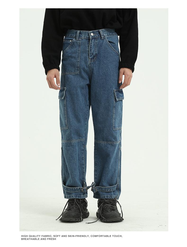 Men' Jeans Japanese Streetwear Overalls Three-dimensional Pocket Men Casual Retro Loose Straight Wide-leg Pants Blue TrousersMen, Dark blue
Men' Jeans Japanese Streetwear Overalls Three-dimensional Pocket Men Casual Retro Loose Straight Wide-leg Pants Blue TrousersMen, Dark blue