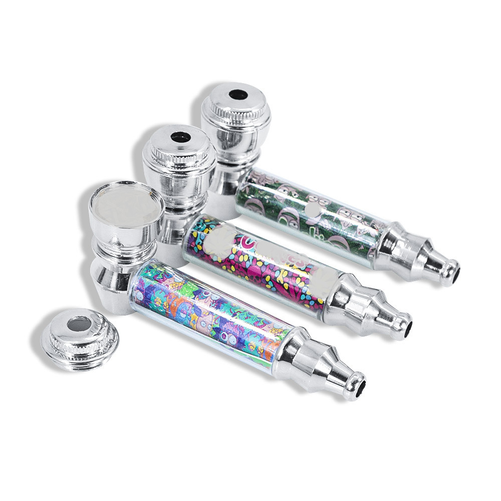 Portable Shaped Metal Tobacco Pipe Smoking Pipes Filter Mini Cigarette Stainless Steel Smoke Stocks