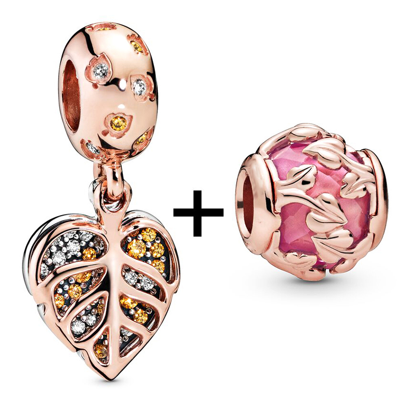 New Trendy 925 Sterling Silver Rose Gold Butterfly Charm Pendant Beads For Diy Bracelet Necklace Womens Jewelry Fashion Accessories