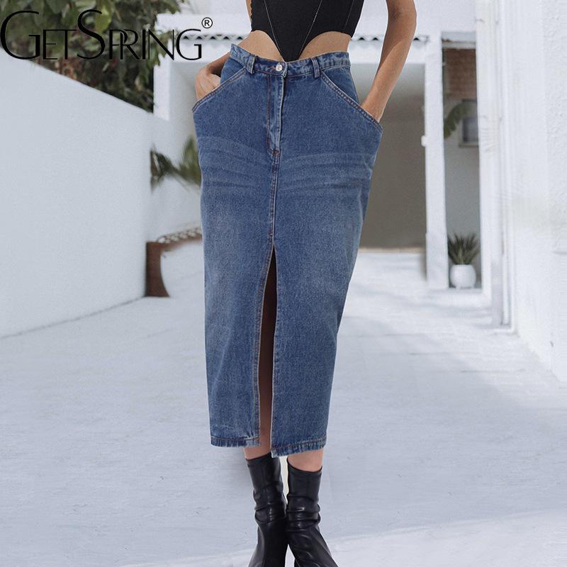 Skirts Women Denim Skirt Temperament High Waist Split Blue Jean Wash Stitching Classic Long Summer 2022Skirts
Skirts Women Denim Skirt Temperament High Waist Split Blue Jean Wash Stitching Classic Long Summer 2022Skirts