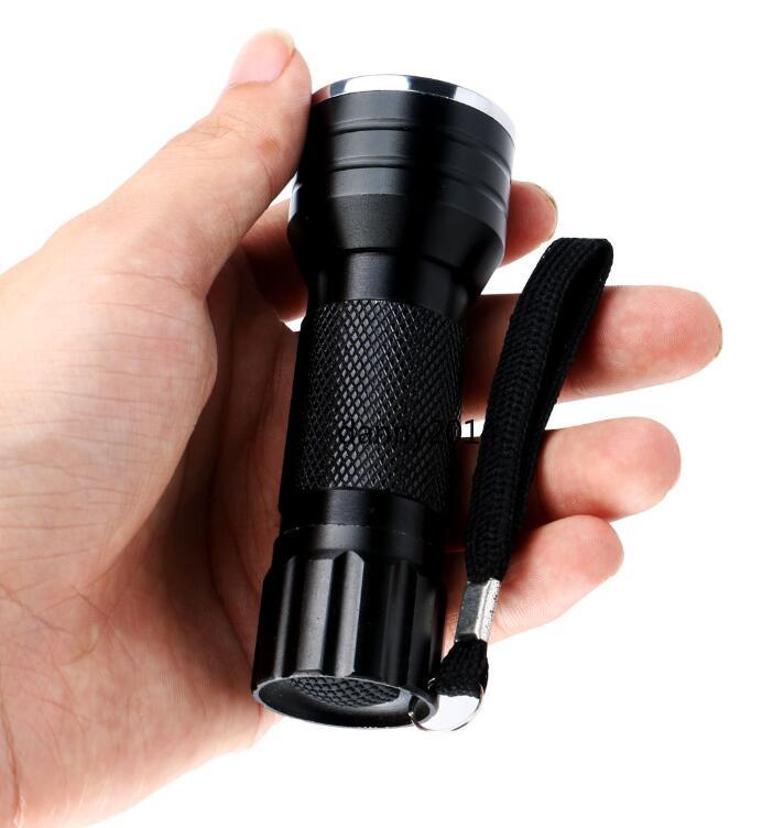 Purple 395nm 21LED 21 LED UV Ultra Violet Flashlight Torch Light Lamp Mini portable UV Flash Lights for Blacklight Invisible lamps