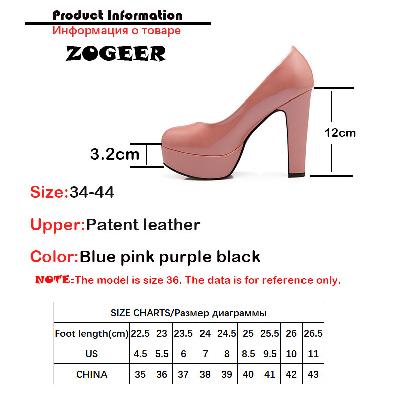 Elegant Women's High Heels Shoes Spring Sexy Pumps Platform Patent Blue Pink Heeled Party Wedding FemaleLarge Size 220328