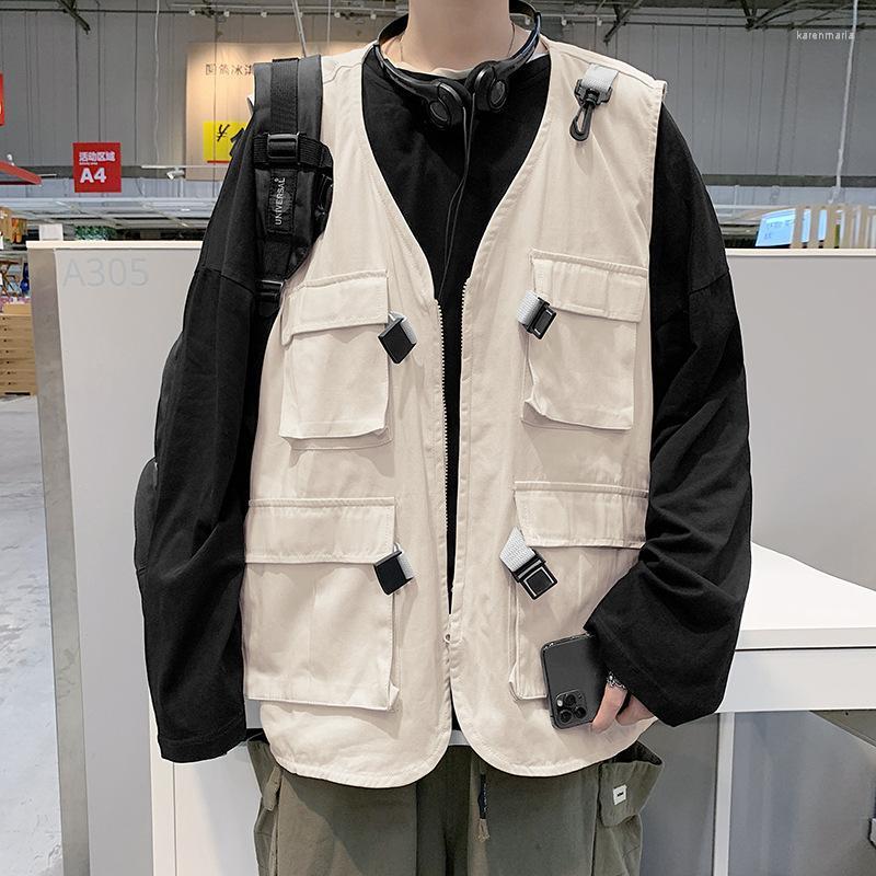Men's Vests Streetwear Fashion Men Vest Pockets Techwear Cargo Mult Practical Male's Jackets Sleeveless Trending Lover's Clothing Kare22, White
Men's Vests Streetwear Fashion Men Vest Pockets Techwear Cargo Mult Practical Male's Jackets Sleeveless Trending Lover's Clothing Kare22, White
