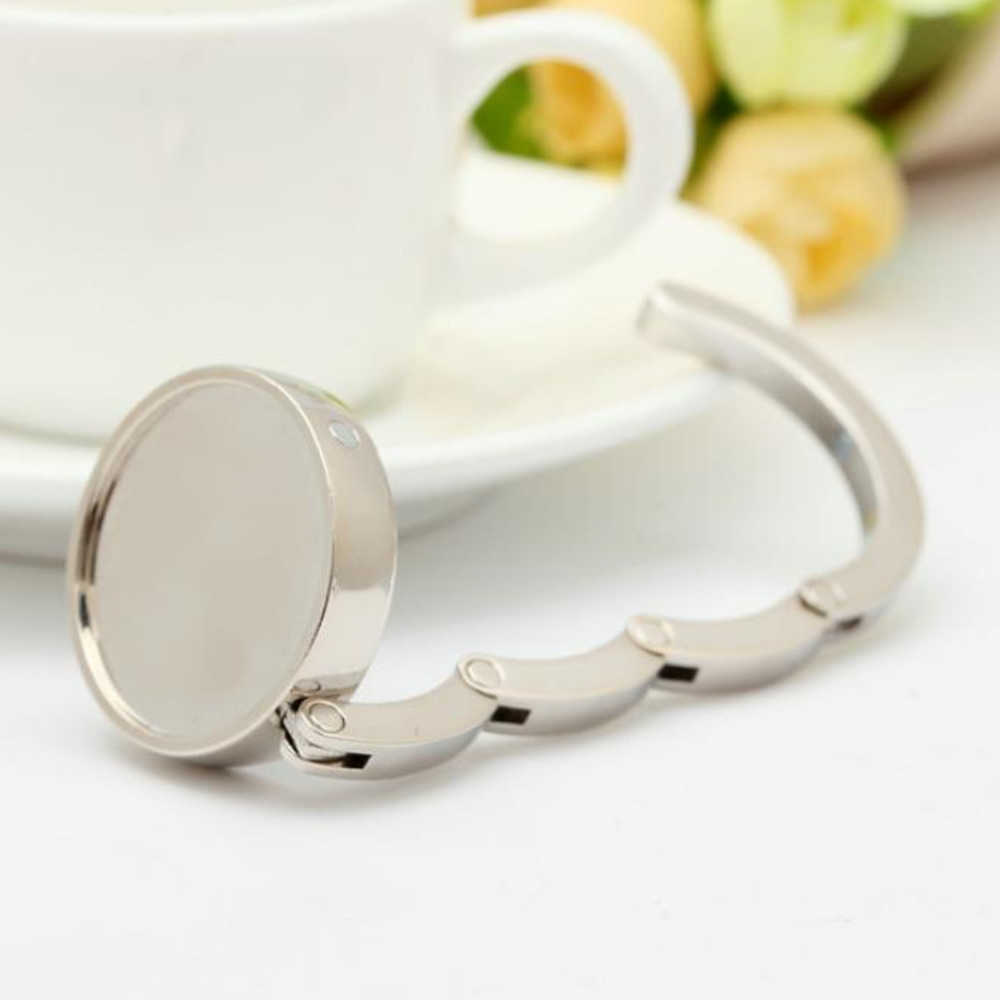 Wholesale Blank DIY Foldable Handbag Hanger Bag Purse Hanger Folding Hook Holder For Restaurant Table
