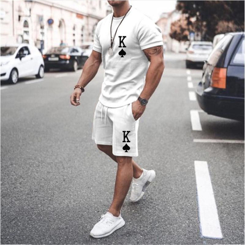 Men's Tracksuits Summer Fashion Short Sleeve T-Shirt Shorts Set 3D Printed Letter K Men's Sportswear Street Casual Two-piece Loose Cloth, Ts1138
Men's Tracksuits Summer Fashion Short Sleeve T-Shirt Shorts Set 3D Printed Letter K Men's Sportswear Street Casual Two-piece Loose Cloth, Ts1138