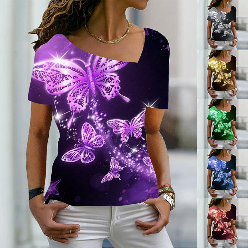 Women's T-Shirt Women's Summer Fashion Flower Theme Abstract Geometric T Shirt V Neck Basic Tops / 3D Plus Size Print 6XL PulloverWomen', Blue
Women's T-Shirt Women's Summer Fashion Flower Theme Abstract Geometric T Shirt V Neck Basic Tops / 3D Plus Size Print 6XL PulloverWomen', Blue