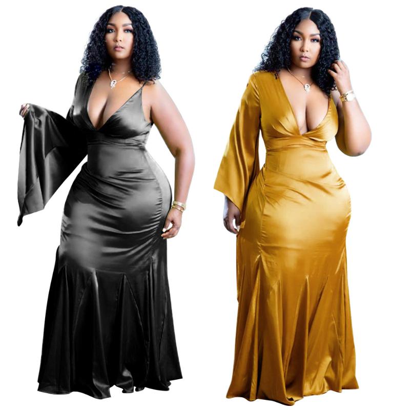 Casual Dresses Elegant Women Evening Dress Plus Size 4XL 2022 One Sleeves Deep V Neck Drapped Party DressesCasual, Black
Casual Dresses Elegant Women Evening Dress Plus Size 4XL 2022 One Sleeves Deep V Neck Drapped Party DressesCasual, Black