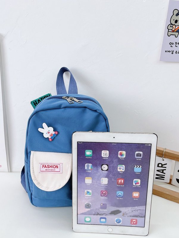 Kids Cartoon Bear Decor Letter Patch Classic Backpack SHE