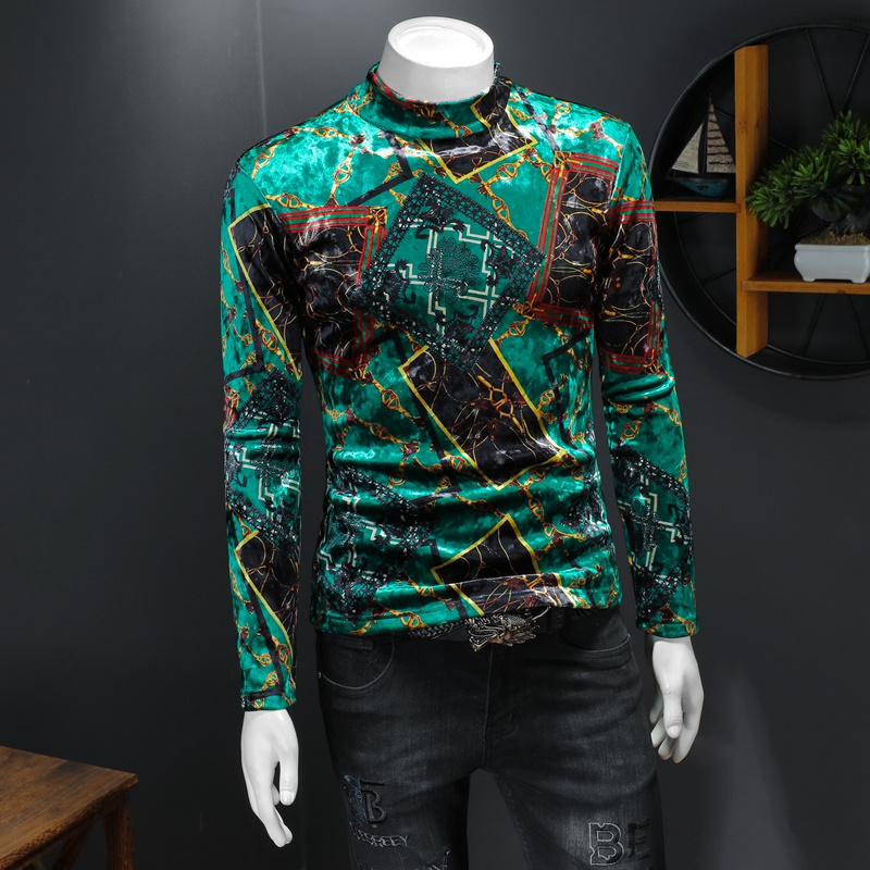 2022 winter new men's tops Korean version velvet long-sleeved T-shirts thickened stitching printing fashion warm high-neck stretch bottoming shirts, Extra amount
2022 winter new men's tops Korean version velvet long-sleeved T-shirts thickened stitching printing fashion warm high-neck stretch bottoming shirts, Extra amount