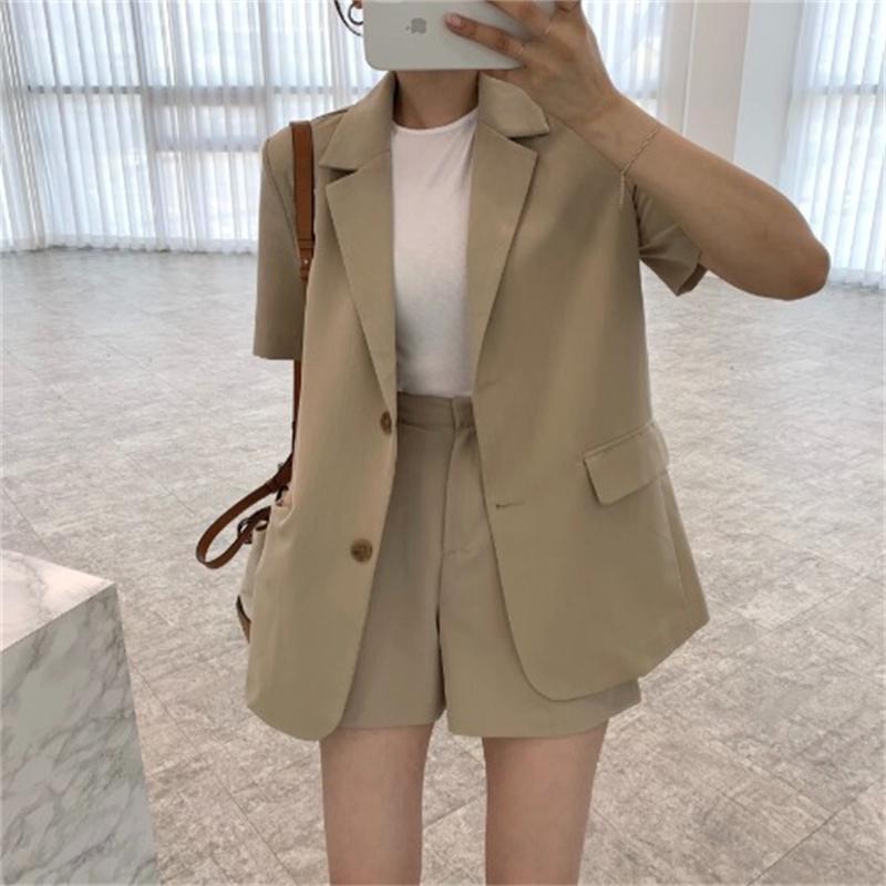 Women' Tracksuits Summer Korean Shorts Sets Office Lady Two Piece Set Women Short Sleeve Blazer Suits High Waist Pant Casual OutfitsWomen, Black
Women' Tracksuits Summer Korean Shorts Sets Office Lady Two Piece Set Women Short Sleeve Blazer Suits High Waist Pant Casual OutfitsWomen, Black