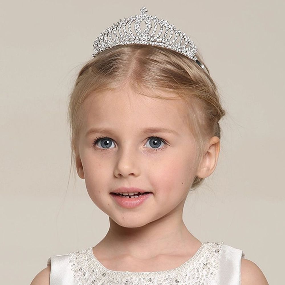 Hair Hoop Crown Rhinestone Tiara with Comb Child Head Pieces High-grade Crystal Sier Jewelry Diamond of the Girls 0516