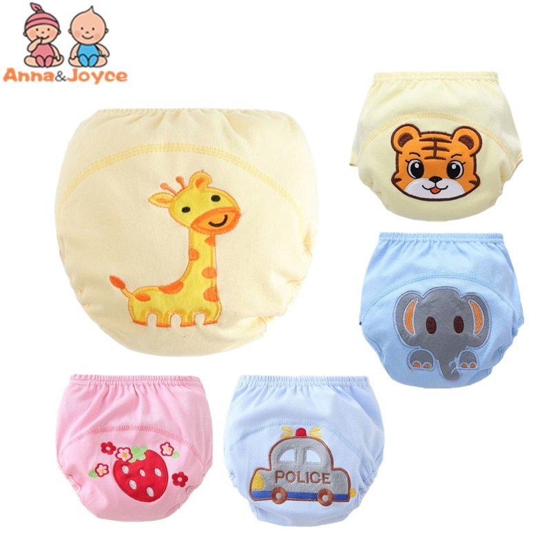5pc/Lot Baby Washable Diapers Panties Cotton Boys Girls Underwear Training Pants 220512
