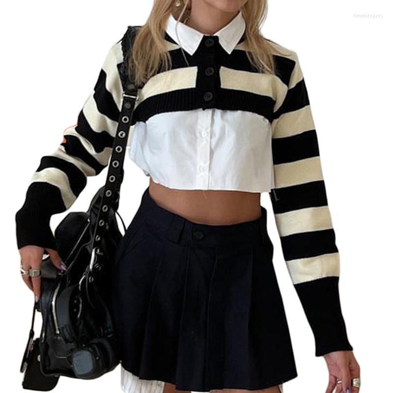 Women' Knits & Tees Stripe Sweater Y2k Aesthetic Women Long Sleeve Tops Single Breasted Round Neck Cardigan 2000s E Girl Grunge Fairy Core, As photo shows
Women' Knits & Tees Stripe Sweater Y2k Aesthetic Women Long Sleeve Tops Single Breasted Round Neck Cardigan 2000s E Girl Grunge Fairy Core, As photo shows