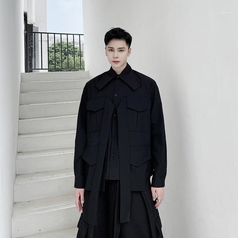 Men's Casual Shirts Long-Sleeve Shirt Spring And Autumn Style Personality Ribbon Fashion Leisure Loose Large Size, Black
Men's Casual Shirts Long-Sleeve Shirt Spring And Autumn Style Personality Ribbon Fashion Leisure Loose Large Size, Black