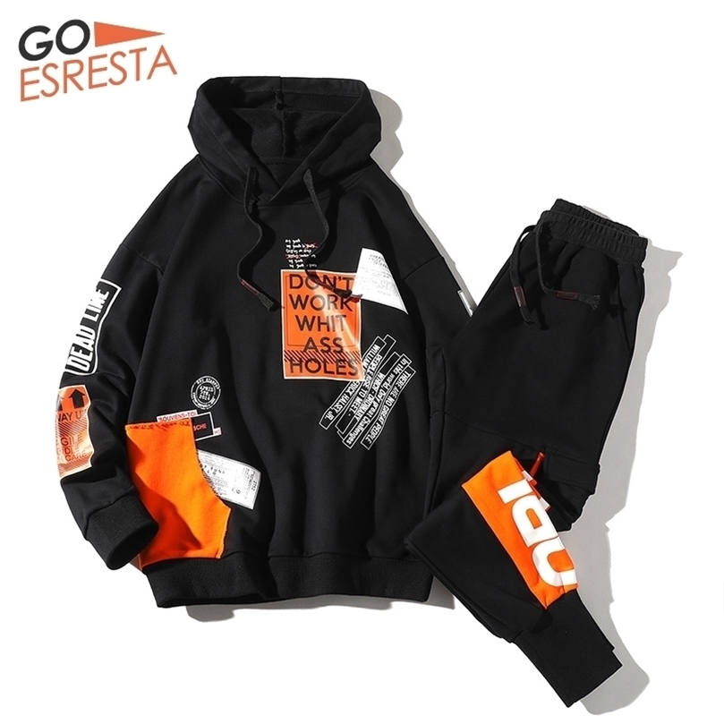 Fashion Men Set Autumn 2Pcs Hooded sweatershirt Sports Pants Suit Casual Hip hop Street Jogging Print Set Men Clothing 201128, Black
Fashion Men Set Autumn 2Pcs Hooded sweatershirt Sports Pants Suit Casual Hip hop Street Jogging Print Set Men Clothing 201128, Black