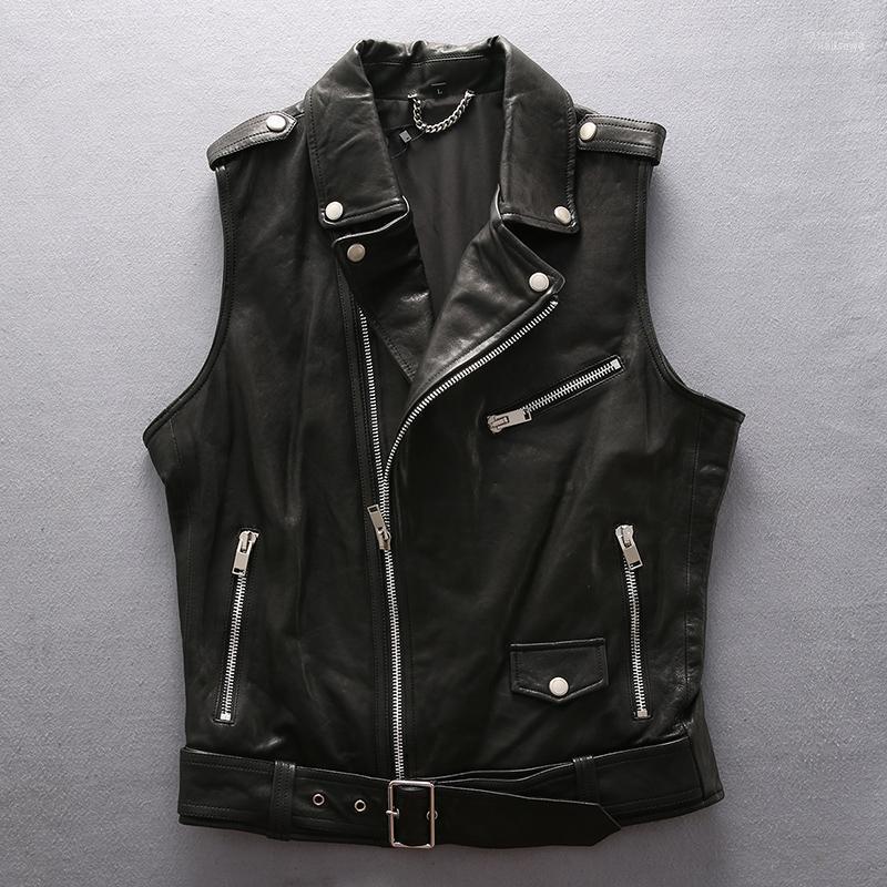 Men's Vests Genuine 2022 Leather Soft Sheepskin Motorcycle Biker Slim Fit Short Youth Vest Male Brand Black Sleeveless Jacket Kare22
Men's Vests Genuine 2022 Leather Soft Sheepskin Motorcycle Biker Slim Fit Short Youth Vest Male Brand Black Sleeveless Jacket Kare22
