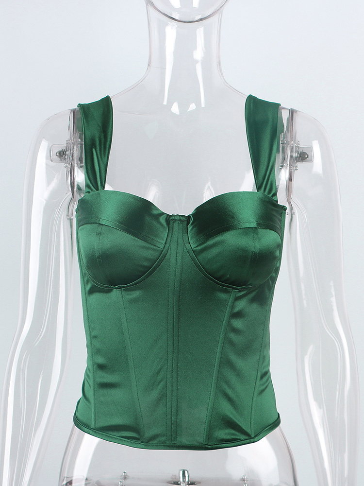 Tawnie Y2K Satin Off Shoulder Corset Cropped Top Women Sleeveless Backless Sexy Strapless Vest Skinny Summer Tank Tube Tops 220316