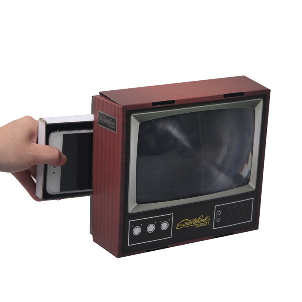 Epacket 3D Phone Screen Magnifier Desk Phone Holder Stereoscopic Amplifying DIY Retro Mini Television Drop6734713