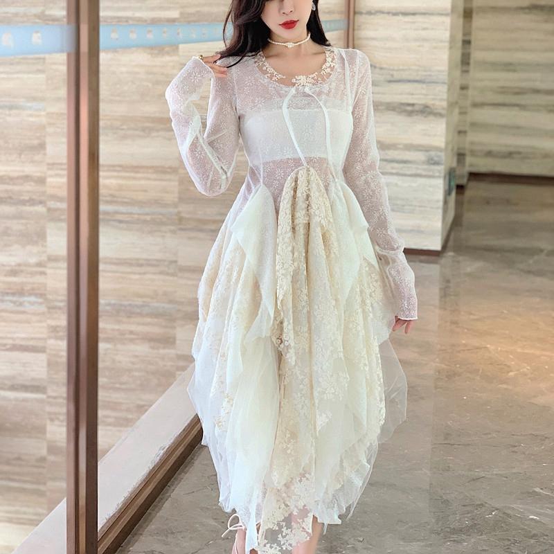 Casual Dresses French Romantic Dress 2022 Evening Woman Elegant Fashion Design Irregular Lace, Beige
Casual Dresses French Romantic Dress 2022 Evening Woman Elegant Fashion Design Irregular Lace, Beige