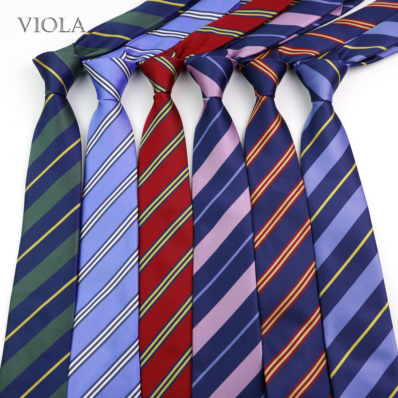29 Colors Striped Tie 7cm Polyester Young Men Red Blue Green Navy Necktie Suit Casual Formal Daily Cravat Quality Gift Accessory 220409