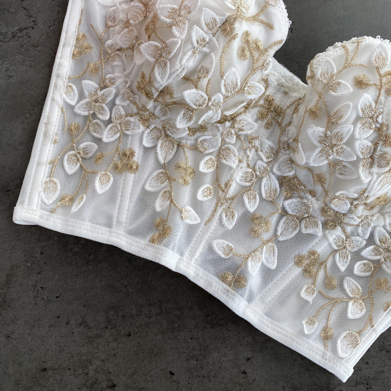 Dancing Halter Vest Women's Wear Ins Embroidery Underwear Fashion Sexy Sleeveless Bustier Crop Y1150 220316