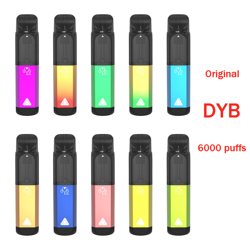 DYB Pro Vape 6000 Puffs E Cigarettes Disposable Device 9ml Pre-filled Cartridge Pods Rechargeable 600mAh Battery Powerful Patent Vaporizer VS Elf Bang Elux
DYB Pro Vape 6000 Puffs E Cigarettes Disposable Device 9ml Pre-filled Cartridge Pods Rechargeable 600mAh Battery Powerful Patent Vaporizer VS Elf Bang Elux