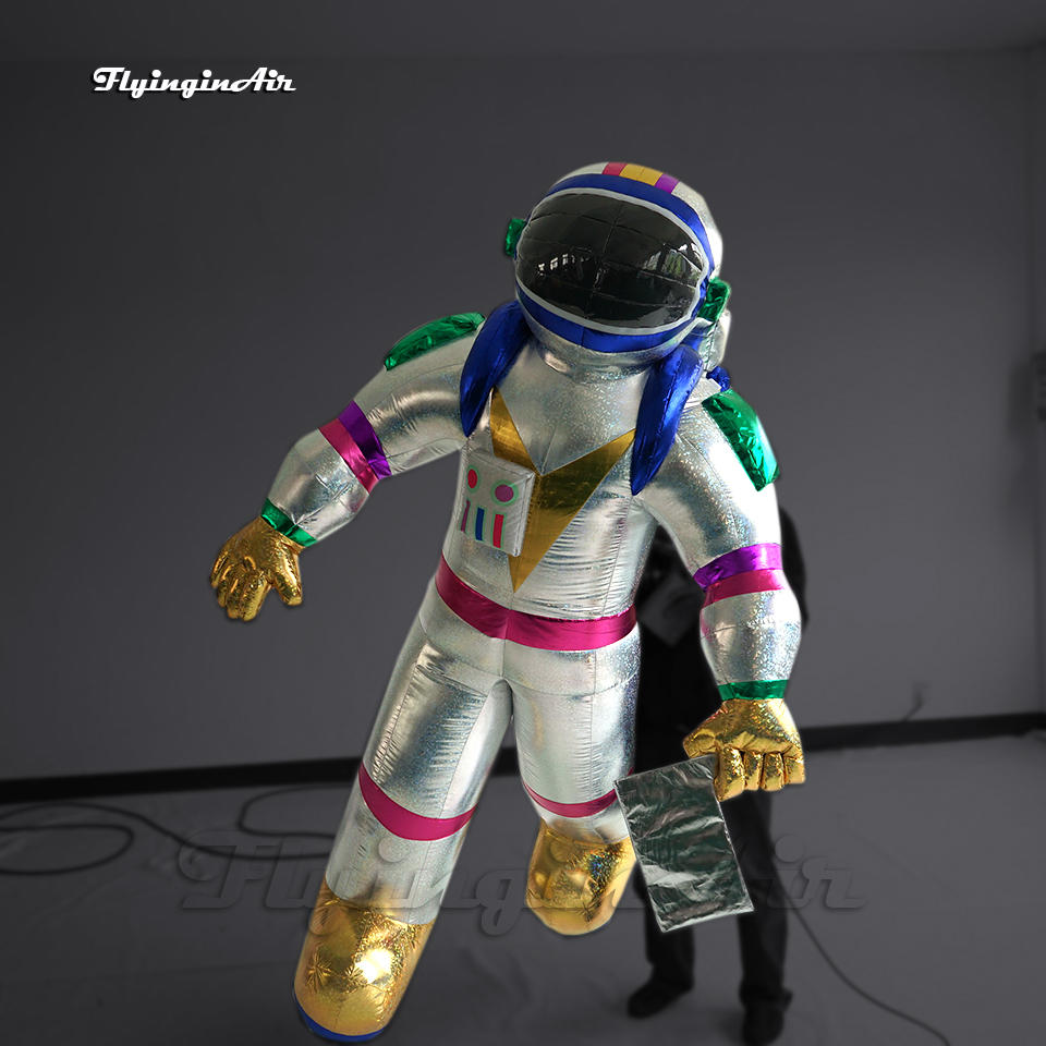 Hanging Inflatable Astronaut Shiny Figure Model 2m/4m Air Blow Up Spaceman For Concert Stage Decoration