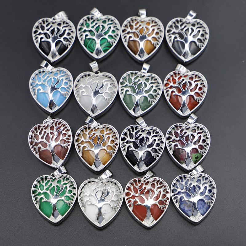 Pendant Necklaces Design Natural Stone Alloy Tree Of Life Heart Pendants Fashion Agate Platinum Charms DIY Jewelry Accessories Wholesale 1Pc
Pendant Necklaces Design Natural Stone Alloy Tree Of Life Heart Pendants Fashion Agate Platinum Charms DIY Jewelry Accessories Wholesale 1Pc