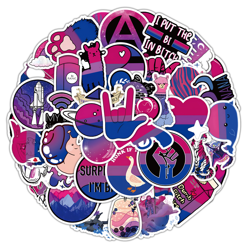 62Pcs bisexual Pride Stickers Graffiti Kids Toy Skateboard car Motorcycle Bicycle Sticker Decals Wholesale