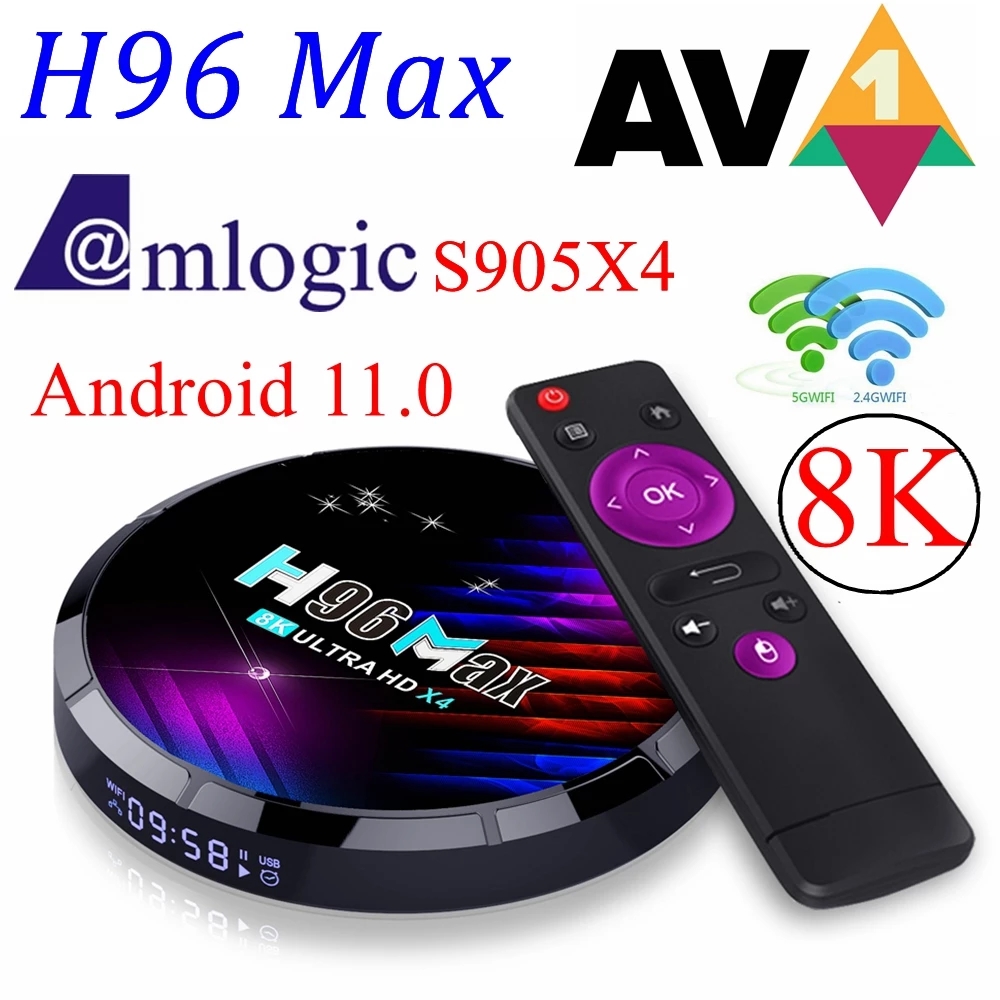 TV Box H96 Max Amlogic S905X4 Android 11 X4 4G 32G 64G 2.4G 5G Dual Wifi BT Youtube AV1 Smart Media Player 8K Set top box
TV Box H96 Max Amlogic S905X4 Android 11 X4 4G 32G 64G 2.4G 5G Dual Wifi BT Youtube AV1 Smart Media Player 8K Set top box