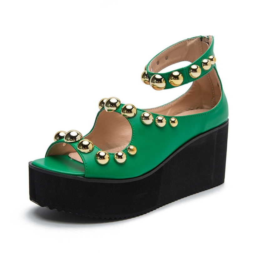 Summer Women Designer Sandals Zipper Wedges with Metal Beads on The Top Plus Size Shoes 43 for 220426, Green
Summer Women Designer Sandals Zipper Wedges with Metal Beads on The Top Plus Size Shoes 43 for 220426, Green